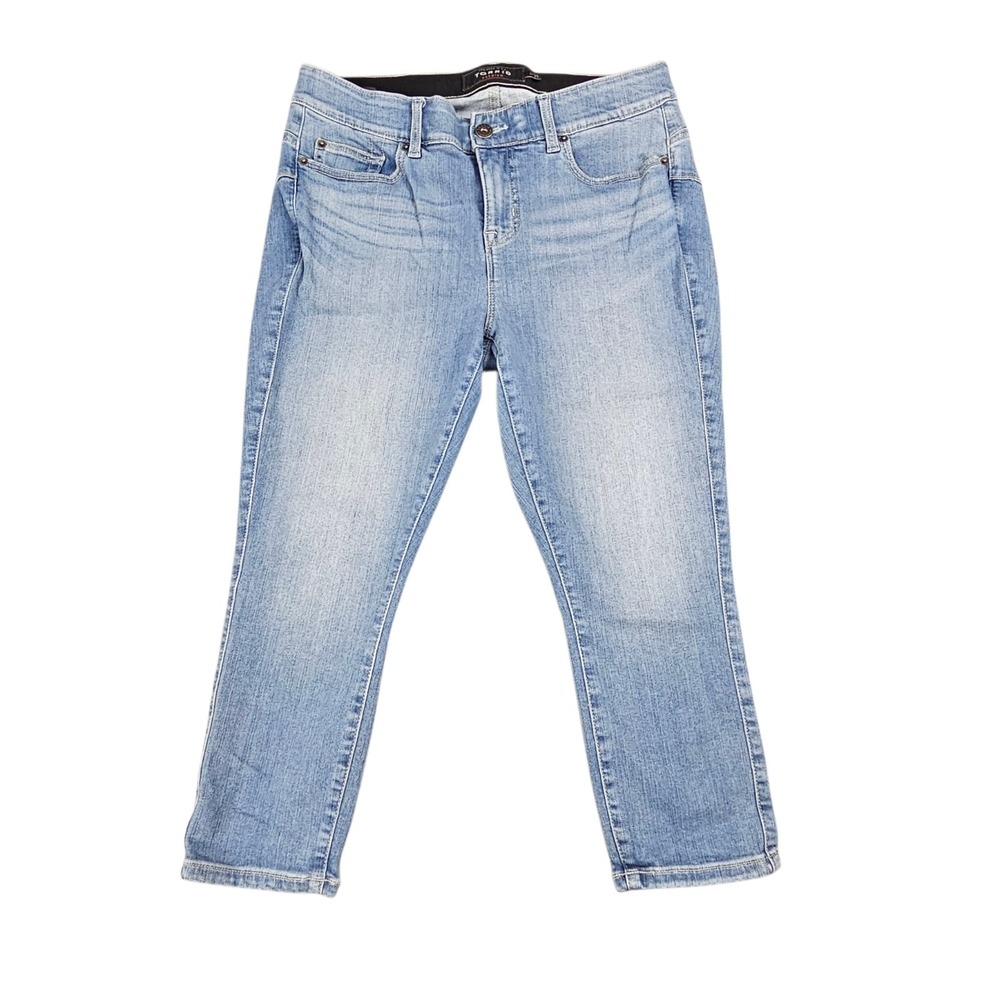 Torrid Bombshell Skinny Capri Jeans Womens Sz 12 Stretch Light Wash Blue Denim